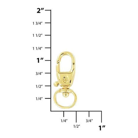 1/4" Shiny Gold, Trigger Swivel Snap Hook, Zinc Alloy-PK5, #P-2572-GOLD