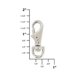 1/4" Shiny Nickel, Lever Swivel Snap Hook, Zinc Alloy-PK5, #P-2579-NIC