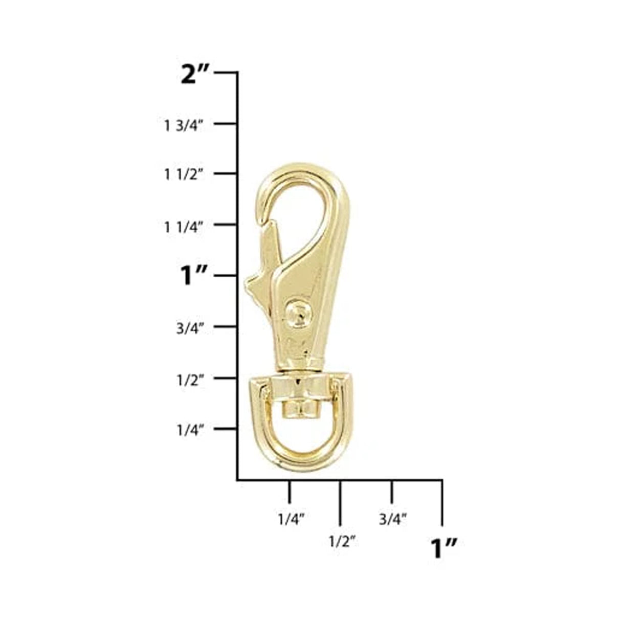 1/4" Shiny Gold, Lever Swivel Snap Hook, Zinc Alloy-PK5, #P-2579-GOLD