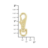 1/4" Shiny Gold, Lever Swivel Snap Hook, Zinc Alloy-PK5, #P-2579-GOLD