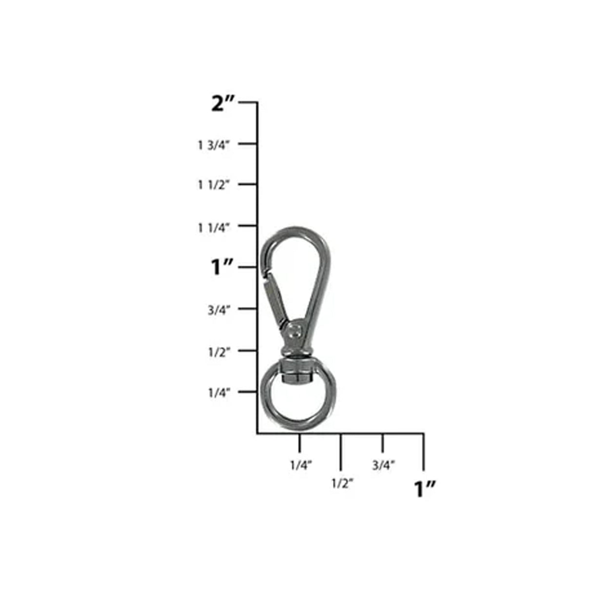 1/4" Shiny Gunmetal, Lever Swivel Snap Hook, Zinc Alloy-PK5, #P-3128-GUNM