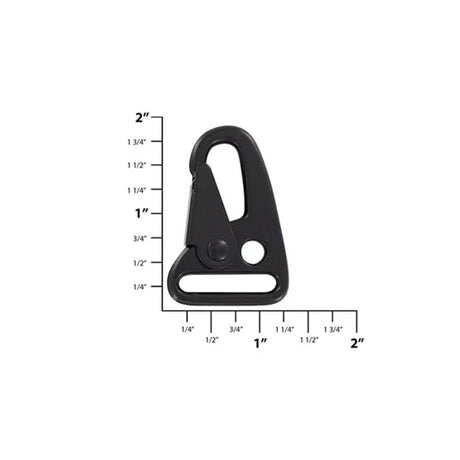 1" Matte Black, Lever Snap Hook, Zinc Alloy, #P-2208-BLK