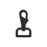 1" Matte Black, Lever Swivel Snap Hook, Zinc Alloy-PK4, #P-2070-BLK