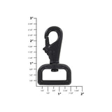 1" Matte Black, Lever Swivel Snap Hook, Zinc Alloy-PK4, #P-2070-BLK