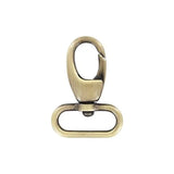 1" Brushed Antique Brass, Lever Swivel Snap Hook, Zinc Alloy, #P-2274-ANTB