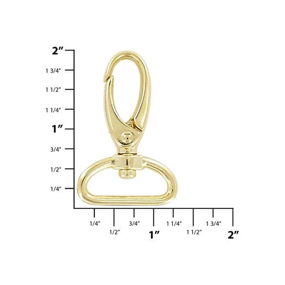 1" Shiny Gold, Lever Swivel Snap Hook, Zinc Alloy-4PK, #P-2240-GOLD