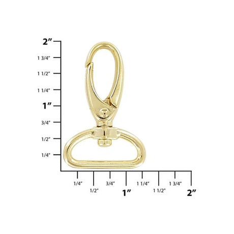 1" Shiny Gold, Lever Swivel Snap Hook, Zinc Alloy-4PK, #P-2240-GOLD