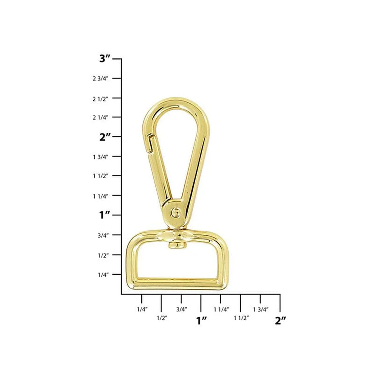 1" Shiny Gold, Lever Swivel Snap Hook, Zinc Alloy, #P-2585-GOLD