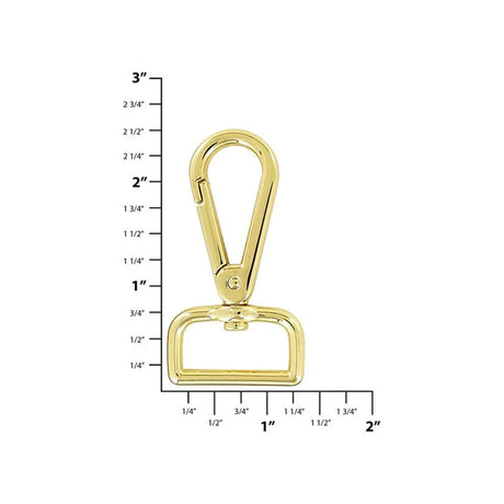 1" Shiny Gold, Lever Swivel Snap Hook, Zinc Alloy, #P-2585-GOLD