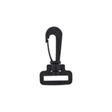 1" Matte Black, Lever Swivel Snap Hook, Plastic, #C-1745