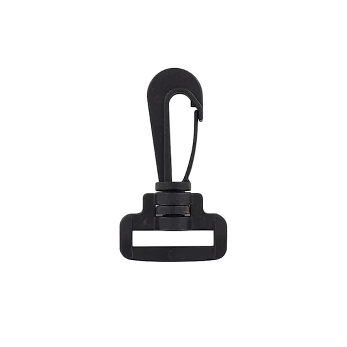 1" Matte Black, Lever Swivel Snap Hook, Plastic, #C-1745