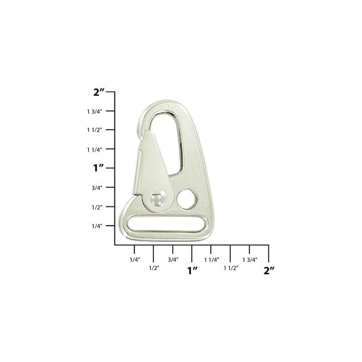 1" Nickel, Lever Snap Hook, Zinc Alloy, #P-2208-NP