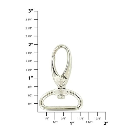 1" Shiny Nickel, Lever Swivel Snap Hook, Zinc Alloy-PK4, #P-2240-NP