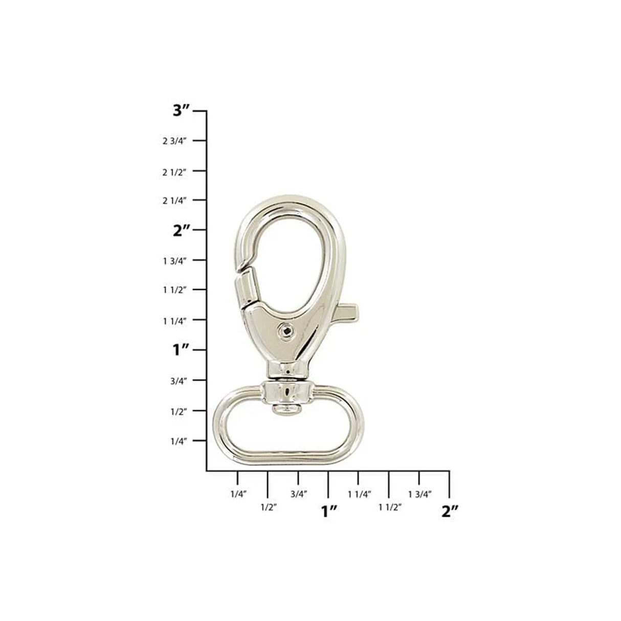 1" Shiny Nickel, Trigger Swivel Snap Hook, Zinc Alloy, #P-2652-NIC