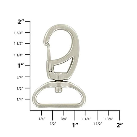 1" Satin Nickel, Lever Swivel Snap Hook, Zinc Alloy, #P-2253