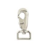 1" Shiny Nickel, Lever Swivel Snap Hook, Zinc Alloy, #P-2374