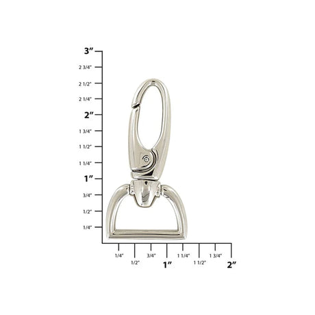 1" Shiny Nickel, Lever Swivel Snap Hook, Zinc Alloy, #P-2524-NP