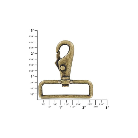 2" Antique Brass, Lever Swivel Snap Hook, Zinc Alloy-PK4, #P-2027-ANTB