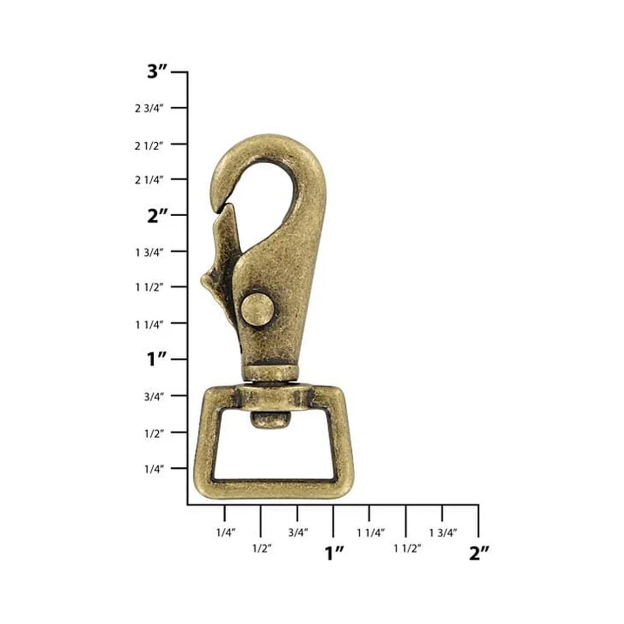 3/4" Antique Brass, Lever Swivel Snap Hook, Zinc Alloy, #P-3181-ANTB