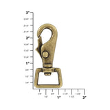 3/4" Antique Brass, Lever Swivel Snap Hook, Zinc Alloy, #P-3181-ANTB