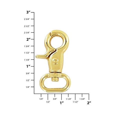 3/4" Shiny Gold, Trigger Swivel Snap Hook, Zinc Alloy, #P-3130-GOLD