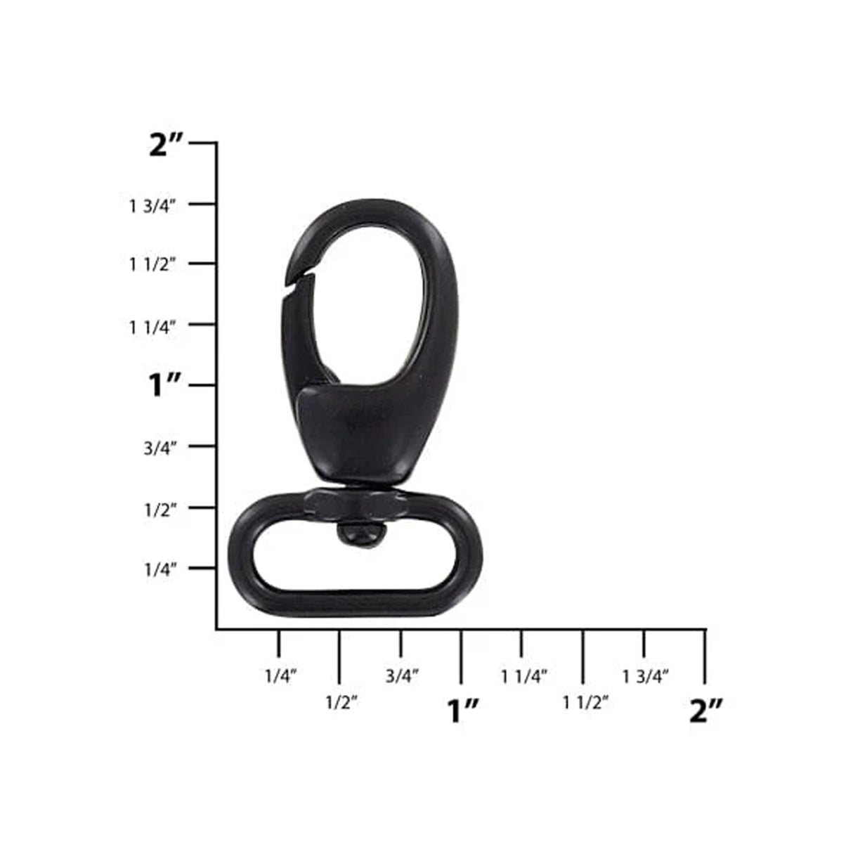 3/4" Matte Black, Lever Swivel Snap Hook, Zinc Alloy-PK4, #P-2273-BLK