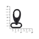 3/4" Matte Black, Lever Swivel Snap Hook, Zinc Alloy-PK4, #P-2273-BLK