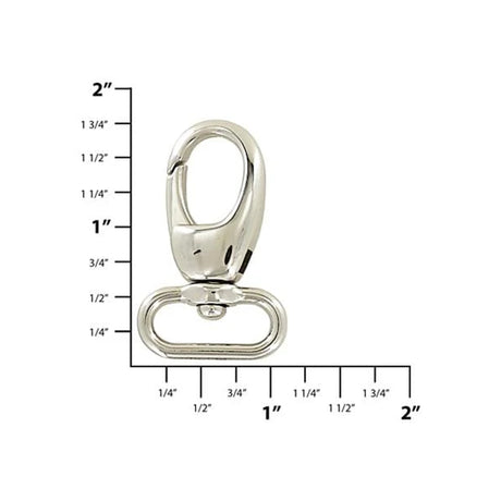 3/4" Shiny Nickel, Lever Swivel Snap Hook, Zinc Alloy-PK4, #P-2273-NIC