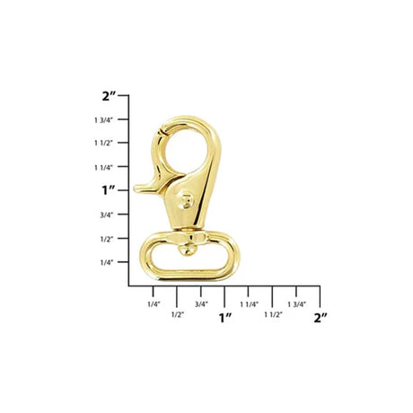 3/4" Shiny Gold, Trigger Swivel Snap Hook, Zinc Alloy, #P-2583-GOLD