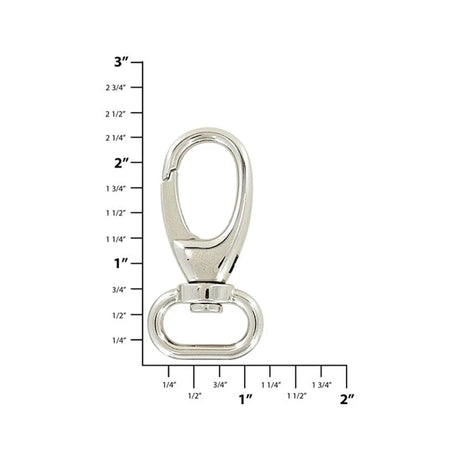 3/4" Shiny Nickel, Lever Swivel Snap Hook, Zinc Alloy, #P-2275-NIC