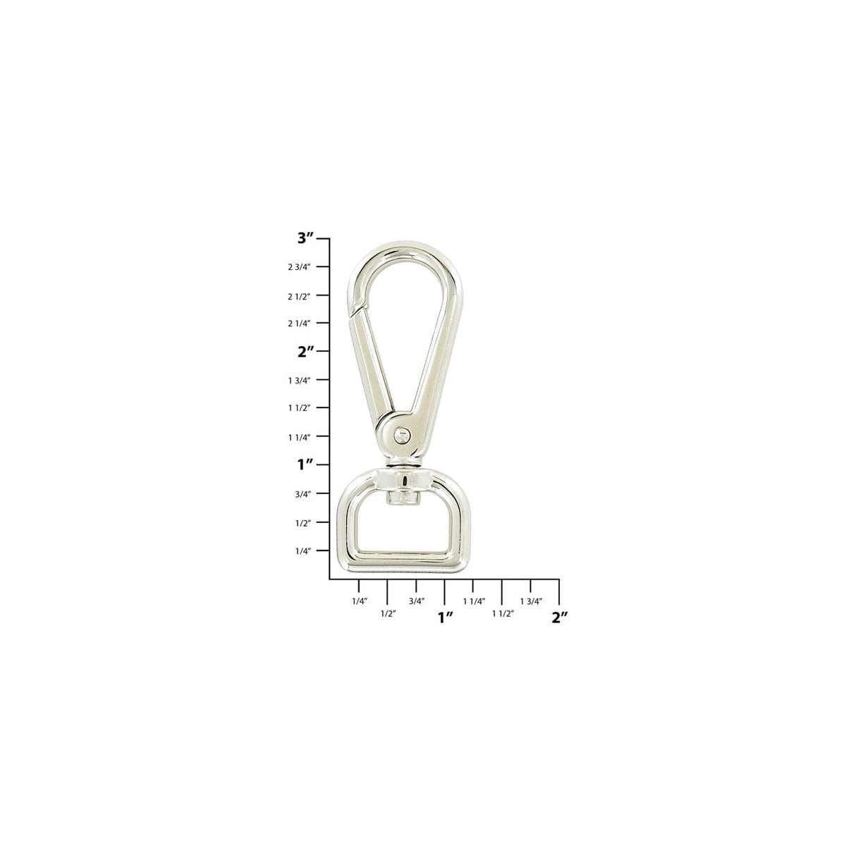 3/4" Shiny Nickel, Lever Swivel Snap Hook, Zinc Alloy, #P-3122-NIC