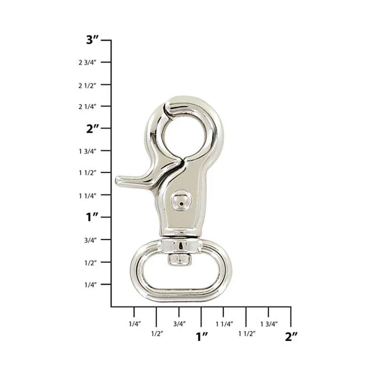 3/4" Shiny Nickel, Trigger Swivel Snap Hook, Zinc Alloy, #P-3130-NIC