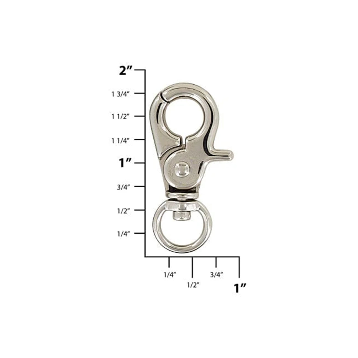 3/8" Shiny Nickel, Trigger  Swivel Snap Hook, Zinc Alloy, #P-2651-NIC