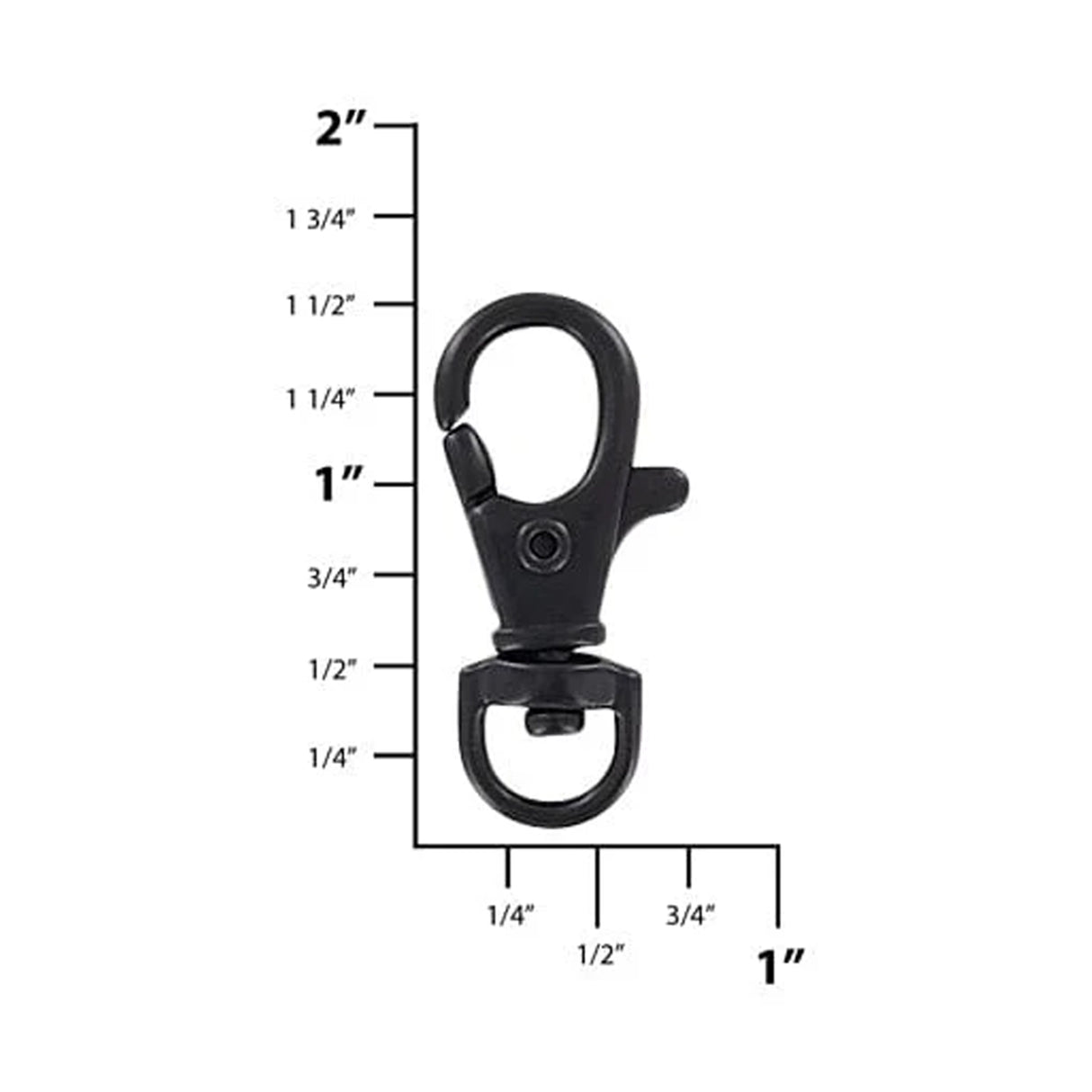 5/16" Black, Trigger Swivel Snap Hook, Zinc Alloy, #P-2207-BLK