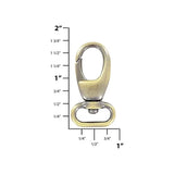 5/8" Antique Brass, Lever Swivel Snap Hook, Zinc Alloy, #P-2802-ANTB