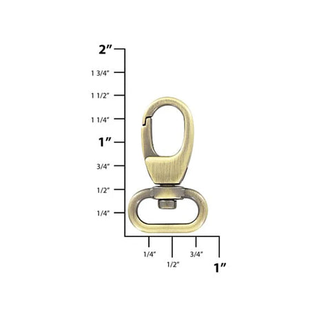 5/8" Antique Brass, Lever Swivel Snap Hook, Zinc Alloy, #P-3127-ANTB