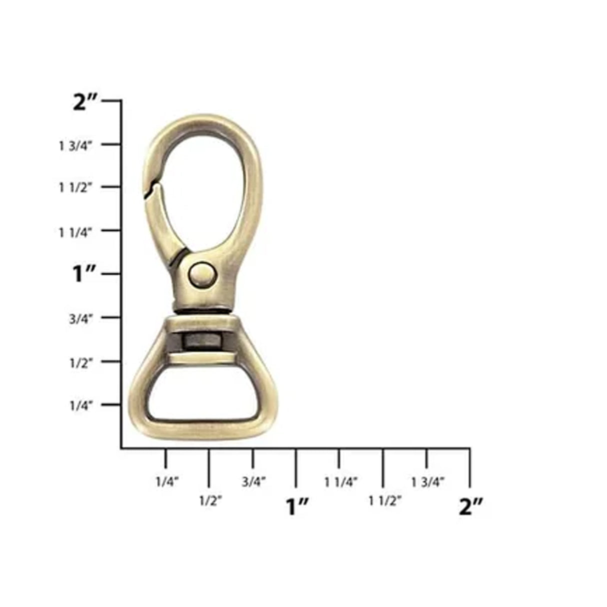 5/8" Brushed Antique Brass, Lever Swivel Snap Hook, Zinc Alloy, #P-2801-ANTB