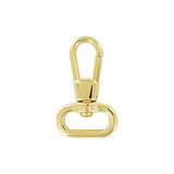 5/8" Shiny Gold, Lever Swivel Snap Hook, Zinc Alloy-5pk, #P-2011-GOLD