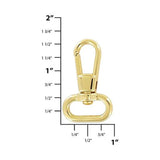 5/8" Shiny Gold, Lever Swivel Snap Hook, Zinc Alloy-5pk, #P-2011-GOLD