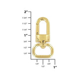 5/8" Shiny Gold, Lever Swivel Snap Hook, Zinc Alloy, #P-2764-GOLD