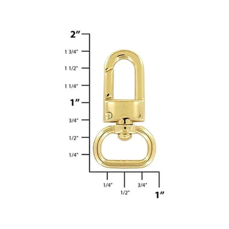 5/8" Shiny Gold, Lever Swivel Snap Hook, Zinc Alloy, #P-2764-GOLD