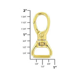 5/8" Shiny Gold, Lever Swivel Snap Hook, Zinc Alloy, #P-2801-GOLD