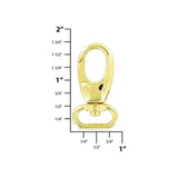 5/8" Shiny Gold, Lever Swivel Snap Hook, Zinc Alloy, #P-2802-GOLD