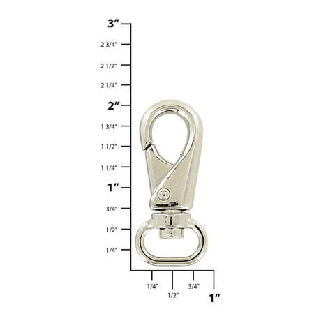 5/8" Nickel, Lever Swivel Snap Hook, Zinc Alloy, #P-2242-NIC