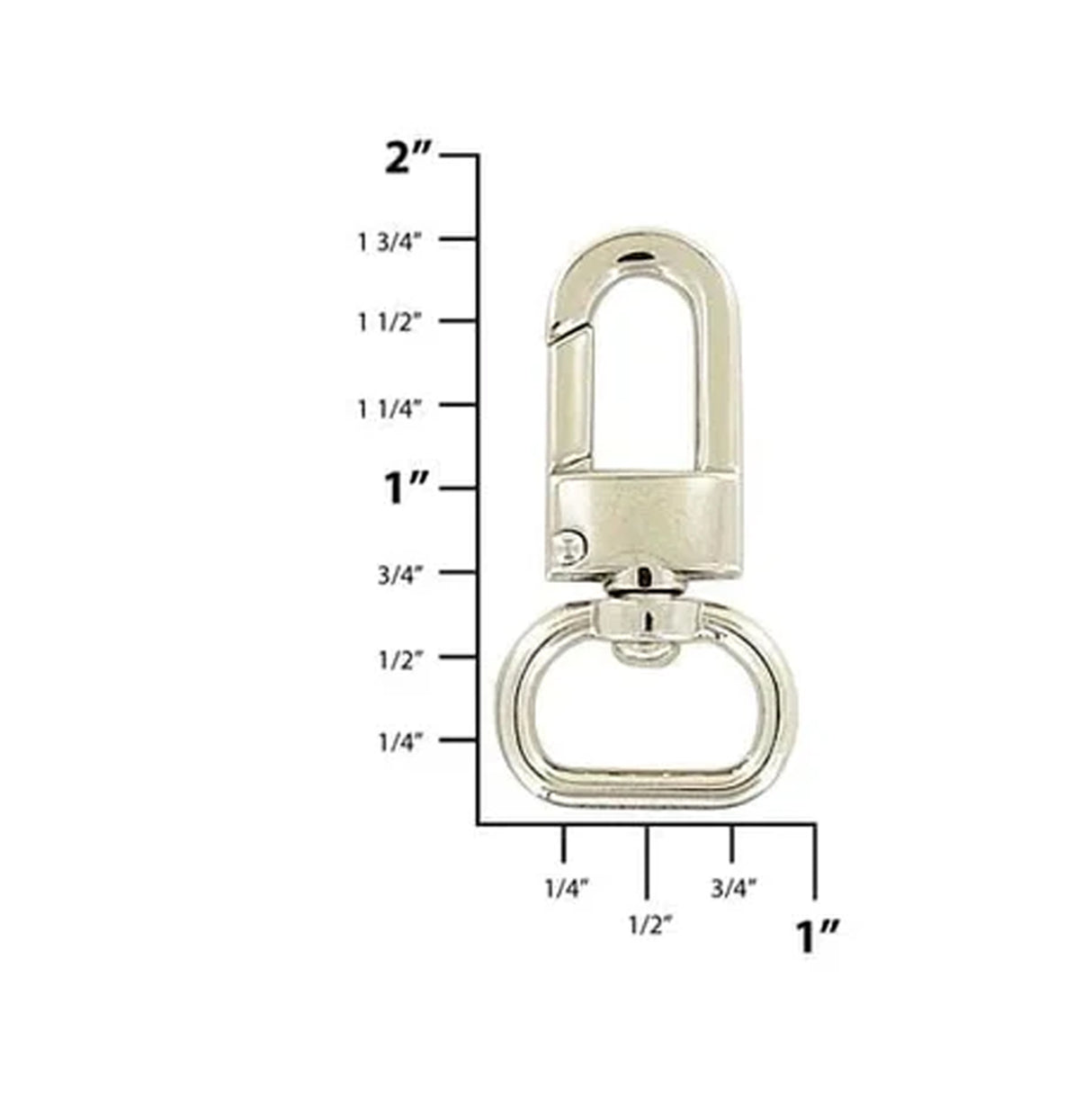 5/8" Shiny Nickel, Lever Swivel Snap Hook, Zinc Alloy, #P-2764-NIC