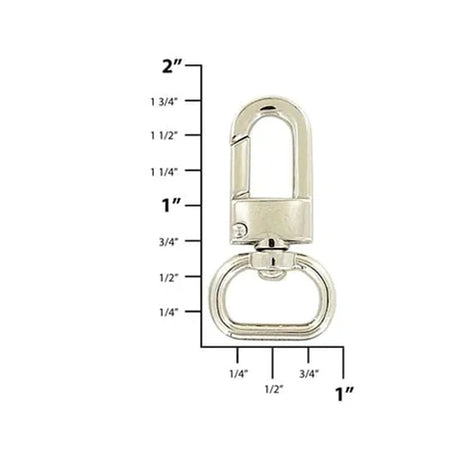 5/8" Shiny Nickel, Lever Swivel Snap Hook, Zinc Alloy, #P-2764-NIC