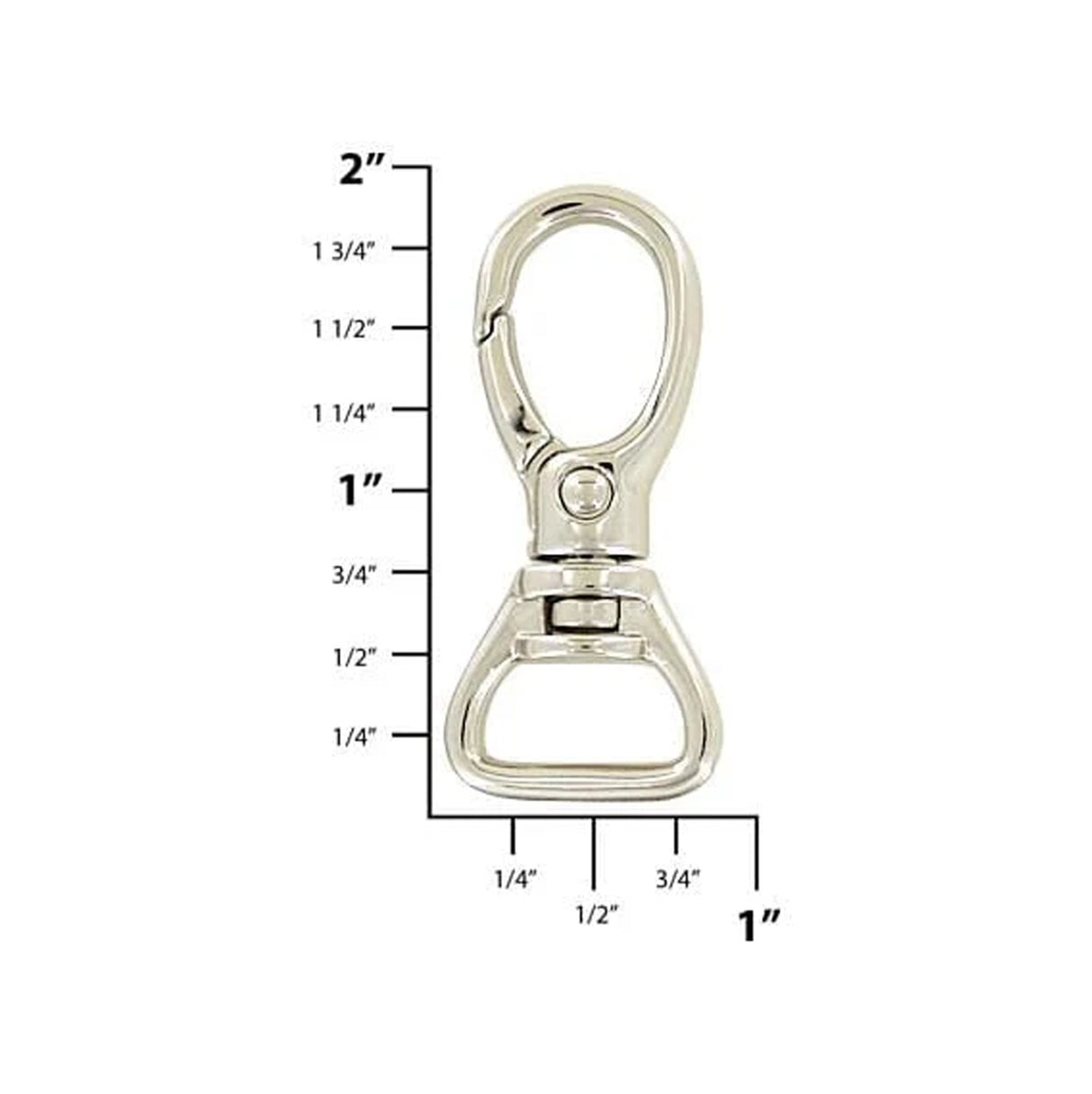 5/8" Shiny Nickel, Lever Swivel Snap Hook, Zinc Alloy, #P-2801-NIC