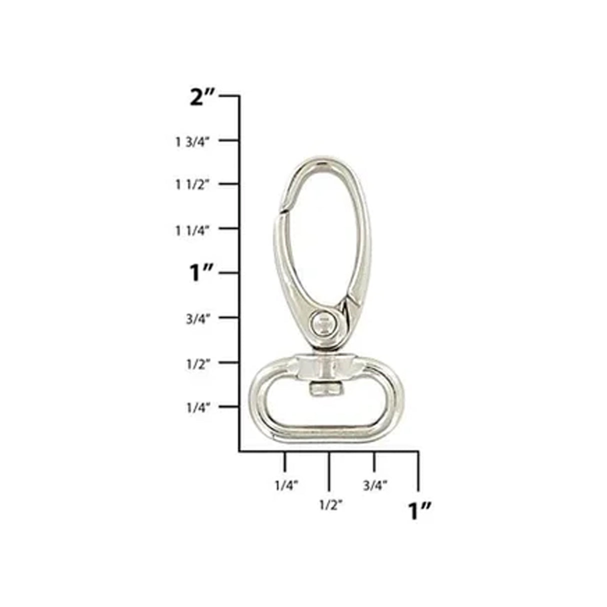 5/8" Shiny Nickel, Lever Swivel Snap Hook, Zinc Alloy-PK5, #P-2829-NIC