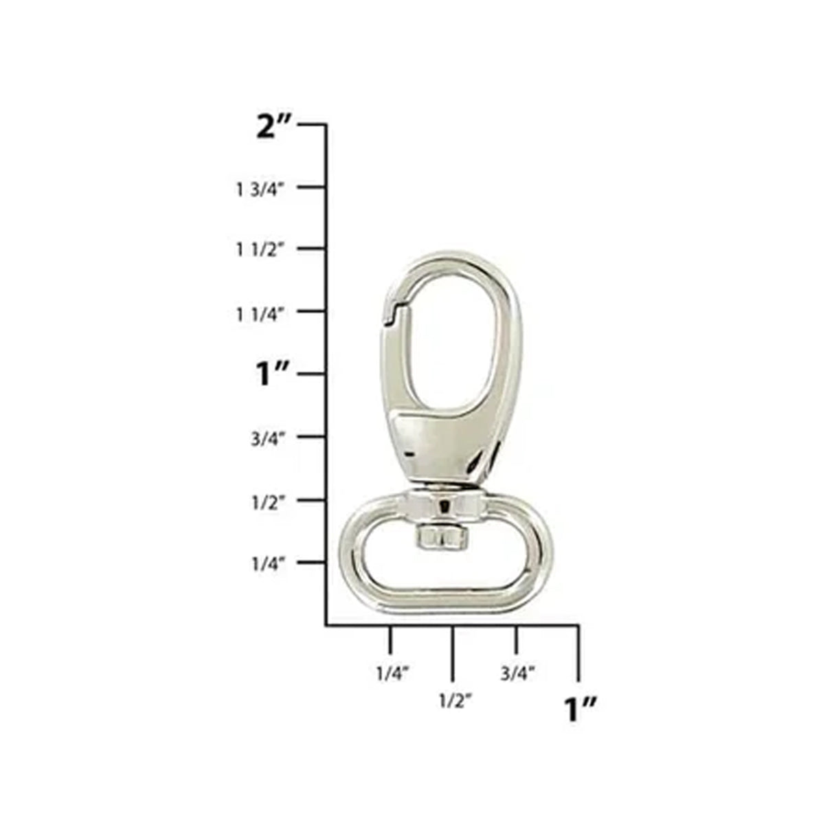 5/8" Shiny Nickel, Lever Swivel Snap Hook, Zinc Alloy, #P-3127-NIC