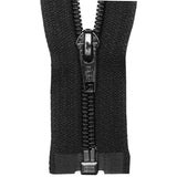 #5 Coil, Black, 24" YKK Separating Jacket Zipper, Nylon, #5CF-24-BLK